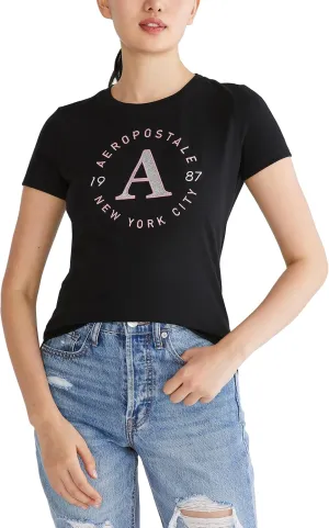 AEROPOSTALE Women's Circle Short Sleeve Graphic Tee