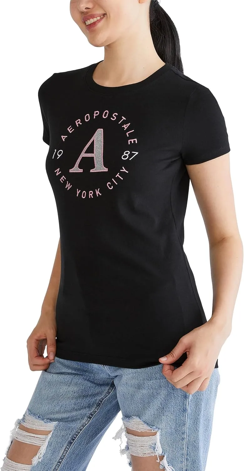 AEROPOSTALE Women's Circle Short Sleeve Graphic Tee