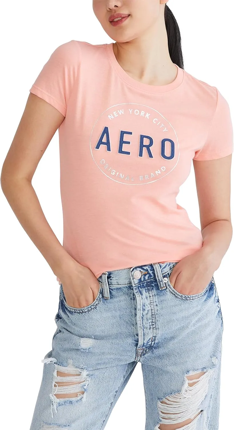 AEROPOSTALE Women's Circle Short Sleeve Graphic Tee