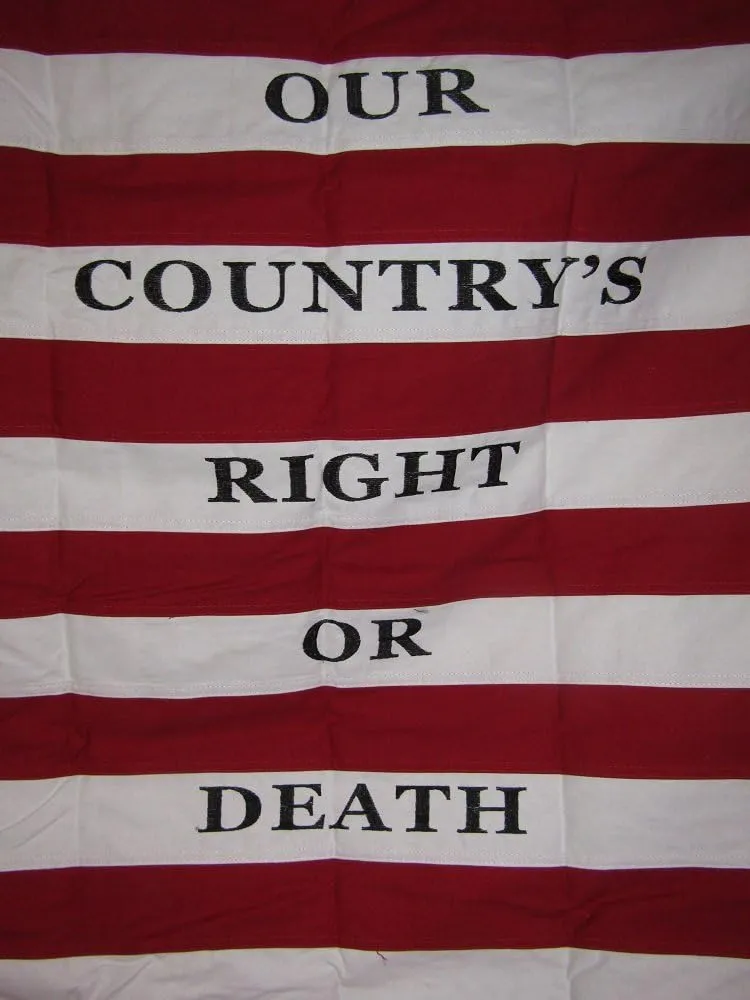 AES 3x5 Embroidered Baker's San Felipe Right or Death 100% Cotton Flag 3'x5' 2 Clips House Banner Brass Grommets Fade Resistant Double Stitched Premium Quality Nylon