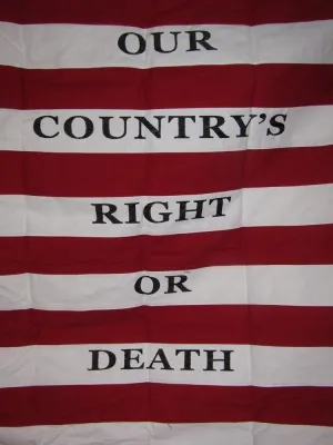 AES 3x5 Embroidered Baker's San Felipe Right or Death 100% Cotton Flag 3'x5' 2 Clips House Banner Brass Grommets Fade Resistant Double Stitched Premium Quality Nylon