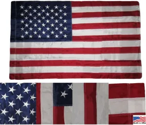 AES 3x5 Embroidered USA American Pole Sleeve Nylon Flag 3'x5' (Made in USA) Fade Resistant Double Stitched Premium Quality
