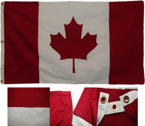 AES 5x9.5 ft Embroidered Canada Country 100% Cotton Premium Quality Casket Flag