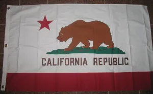 AES California State Cotton Flag 3'x5' Embroidered Sewn Banner