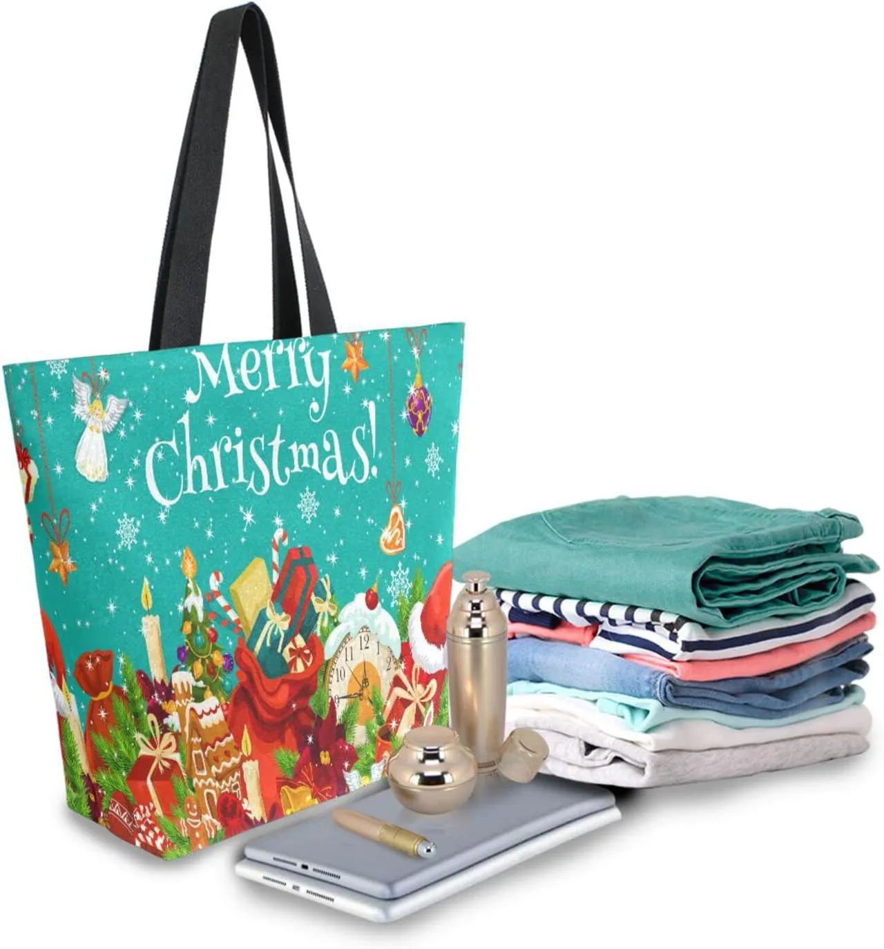 ALAZA Canvas Tote Bag Large Women Casual Shoulder Bag Handbag For Outdoors Holiday Weekender Travel