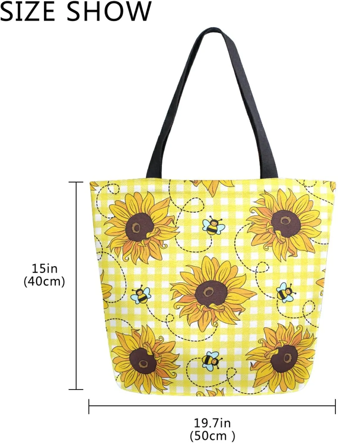 ALAZA Canvas Tote Bag Large Women Casual Shoulder Bag Handbag For Outdoors Holiday Weekender Travel