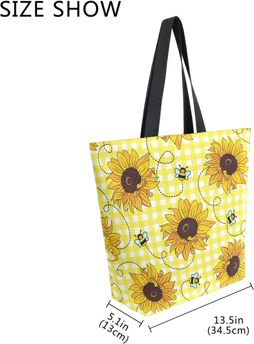 ALAZA Canvas Tote Bag Large Women Casual Shoulder Bag Handbag For Outdoors Holiday Weekender Travel