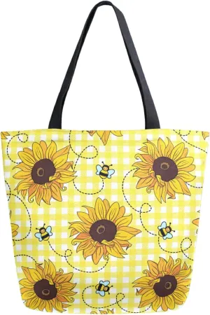 ALAZA Canvas Tote Bag Large Women Casual Shoulder Bag Handbag For Outdoors Holiday Weekender Travel