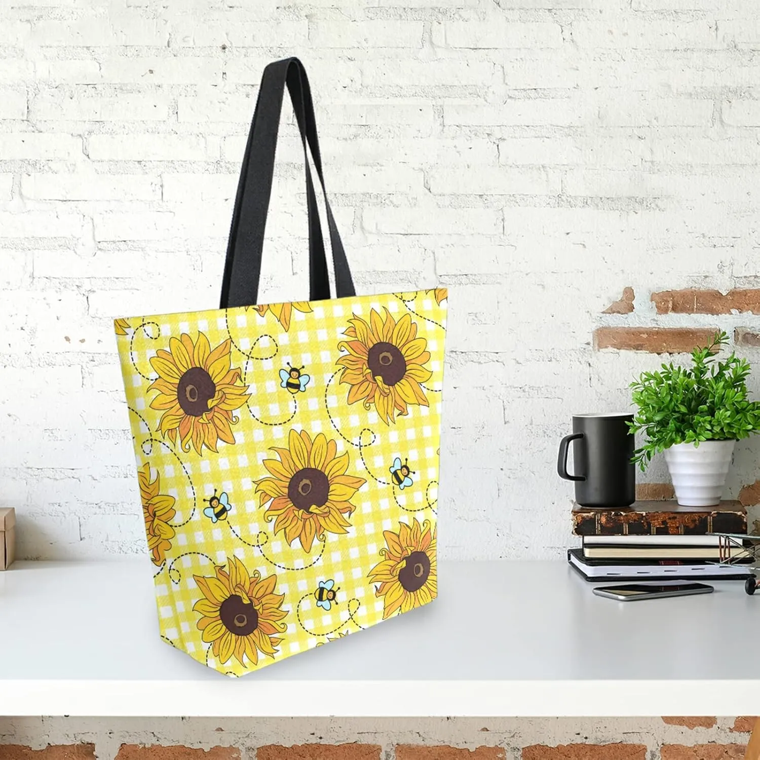 ALAZA Canvas Tote Bag Large Women Casual Shoulder Bag Handbag For Outdoors Holiday Weekender Travel