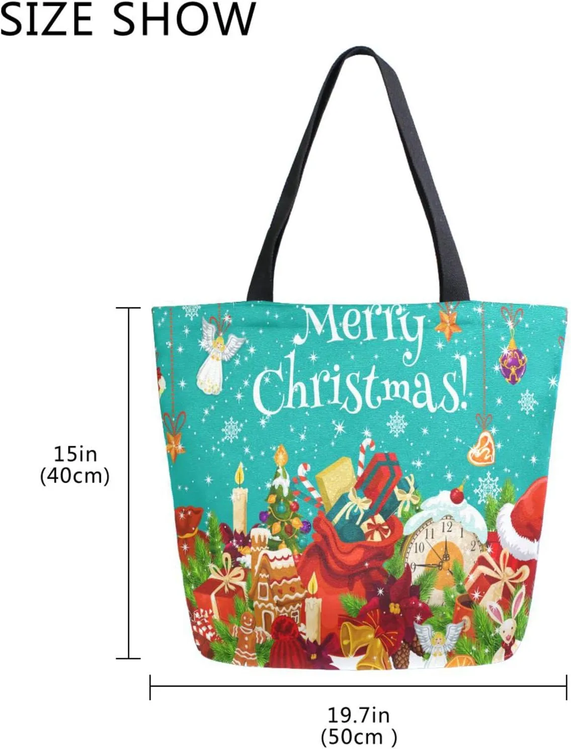 ALAZA Canvas Tote Bag Large Women Casual Shoulder Bag Handbag For Outdoors Holiday Weekender Travel