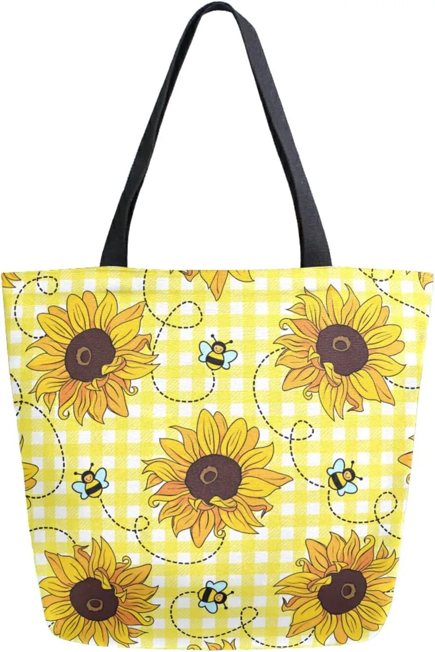 ALAZA Canvas Tote Bag Large Women Casual Shoulder Bag Handbag For Outdoors Holiday Weekender Travel