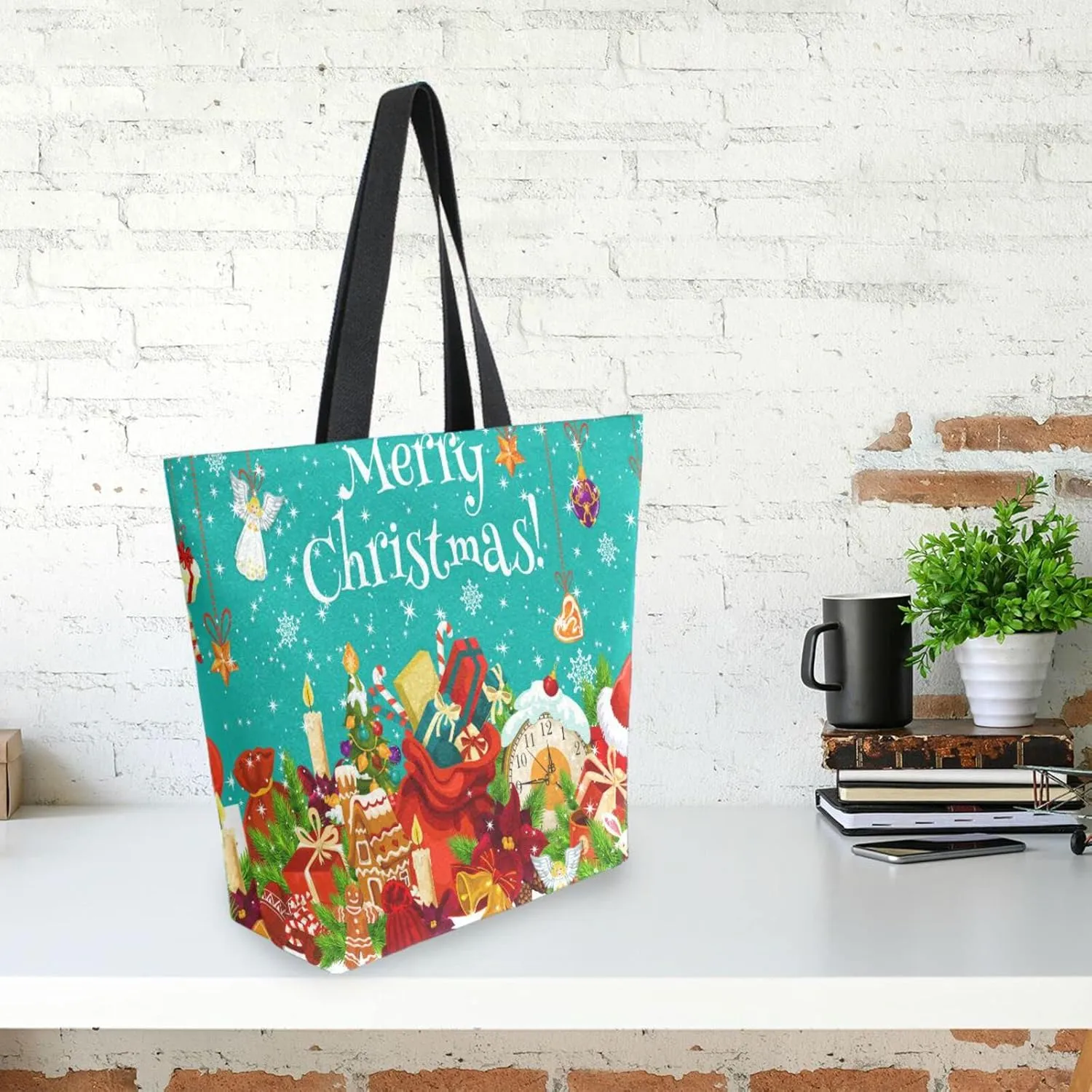 ALAZA Canvas Tote Bag Large Women Casual Shoulder Bag Handbag For Outdoors Holiday Weekender Travel