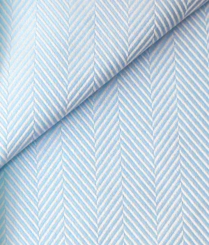 Albini Sky Blue 100 2-ply Cotton Herringbone Tailored Shirt