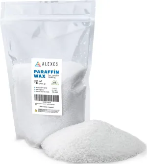 ALEXES Candle Paraffin Wax, 1lb Unscented Candle Making Wax Flakes, for Crafts & Home Fragrance, Refined Paraffin Wax Melts, Extra Strong Plastic Bags, Clear, All Season, Odorless, Classic Style