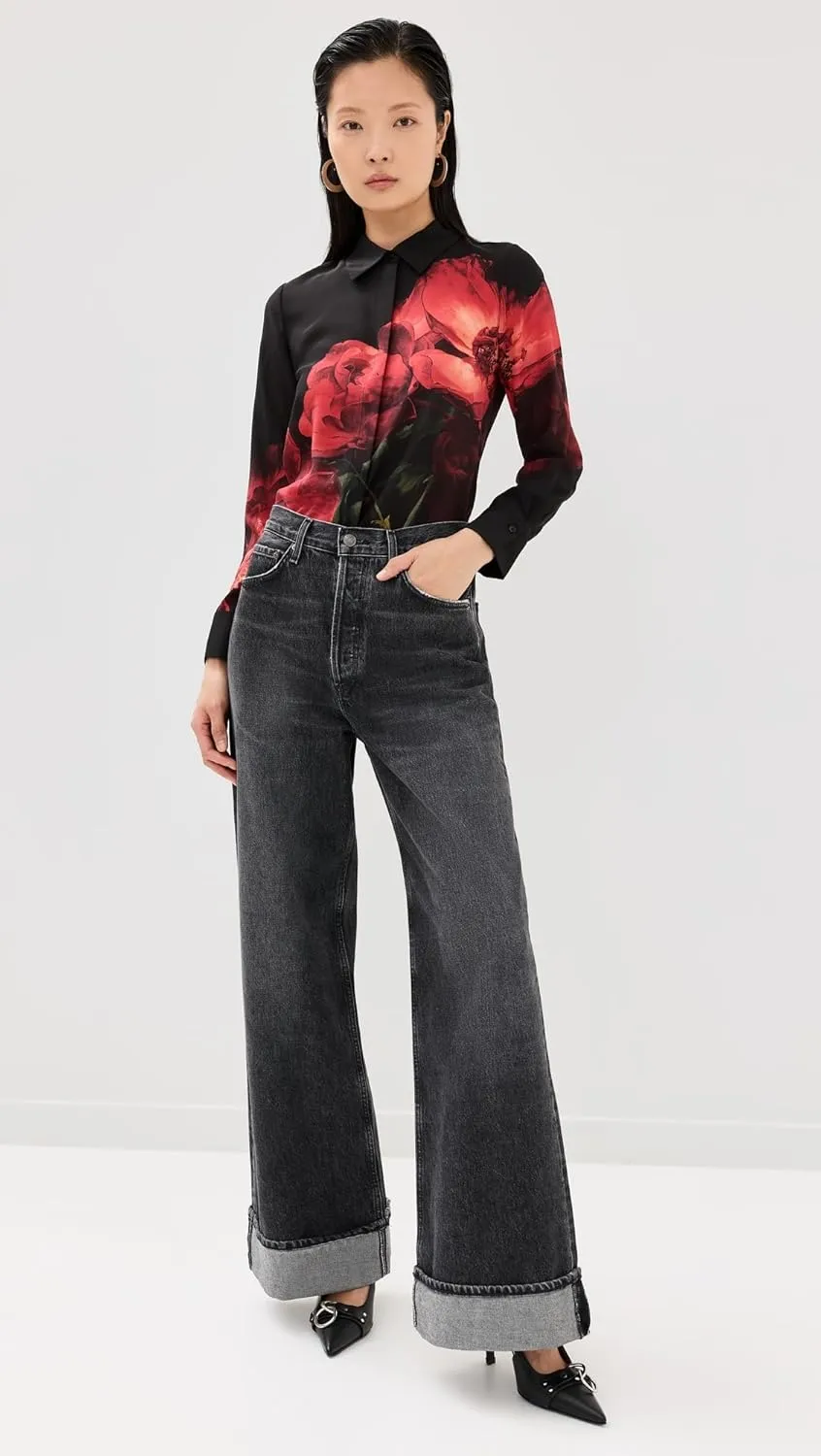 alice   olivia Women's Brady Slim Button Down Shirt
