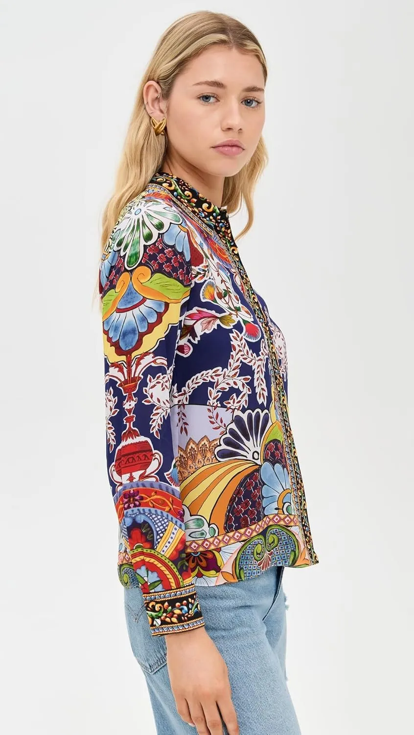alice   olivia Women's Willa Placket Top