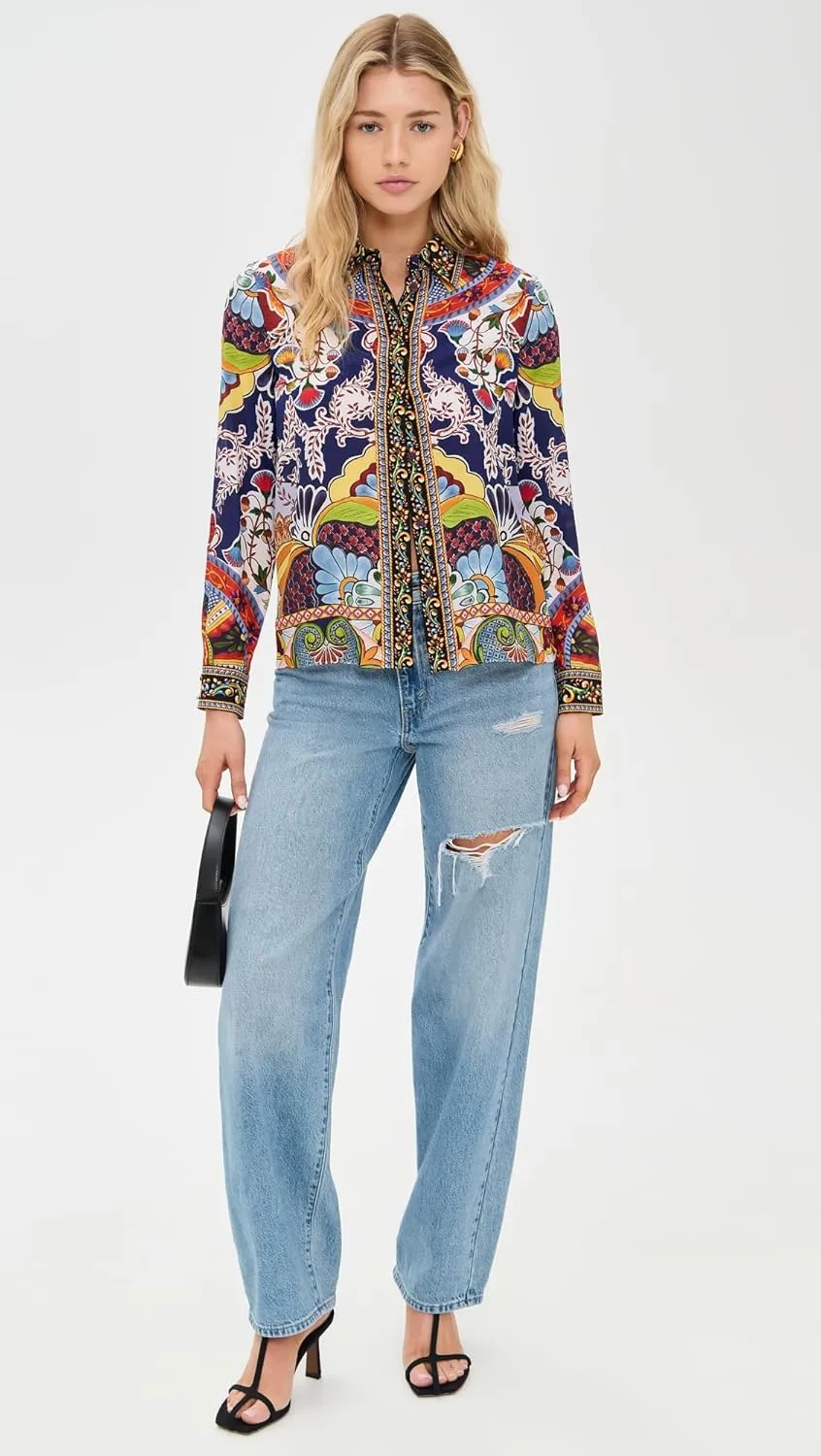 alice   olivia Women's Willa Placket Top