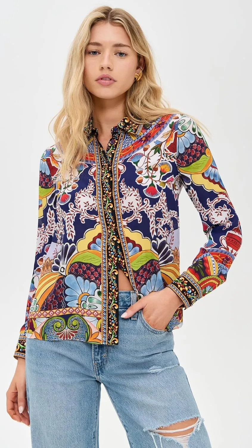 alice   olivia Women's Willa Placket Top
