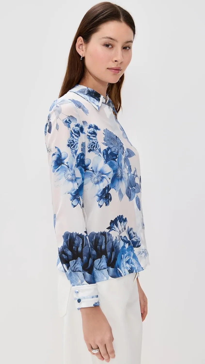 alice   olivia Women's Willa Relaxed Placket Top