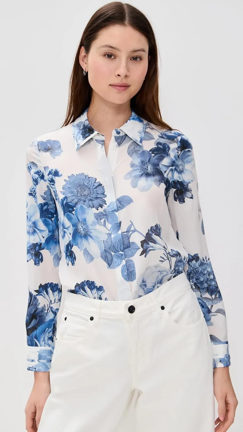 alice   olivia Women's Willa Relaxed Placket Top