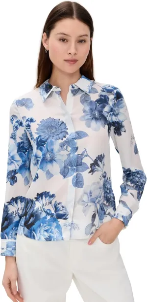 alice   olivia Women's Willa Relaxed Placket Top