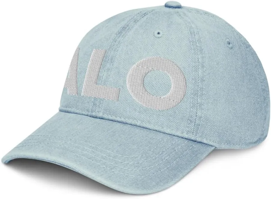 ALO Airport Hat (Embroidered Denim Cap) Flying to Waterloo Airport Gift