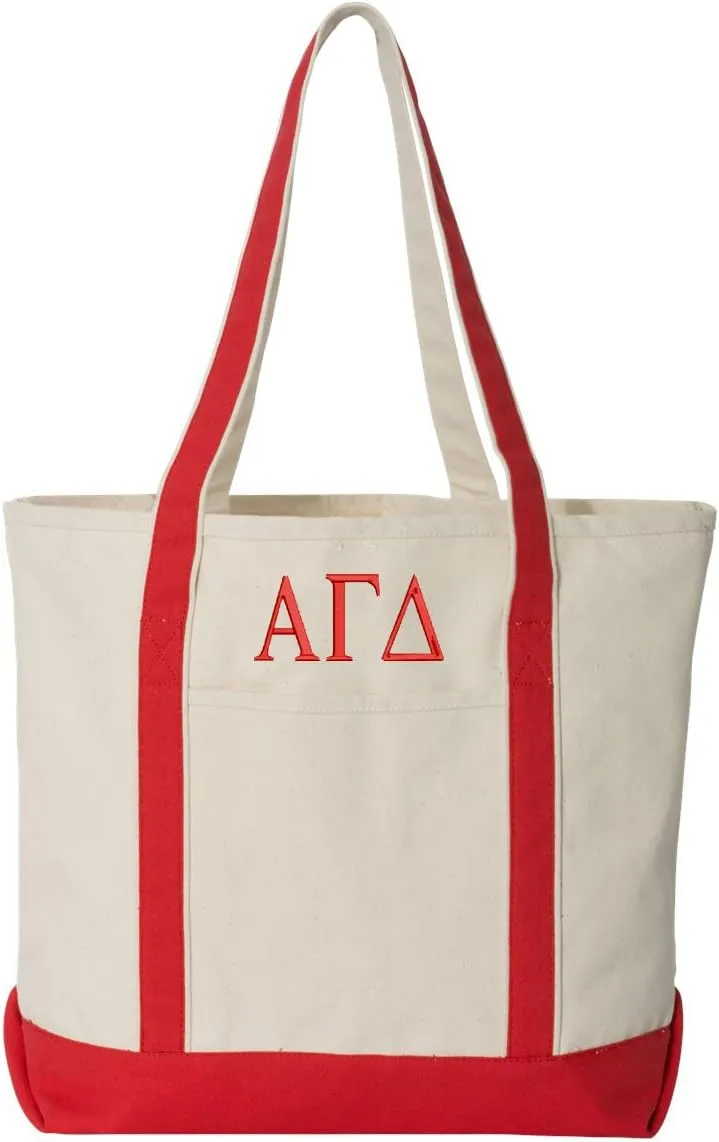 Alpha Gamma Delta Large Canvas Tote Bag