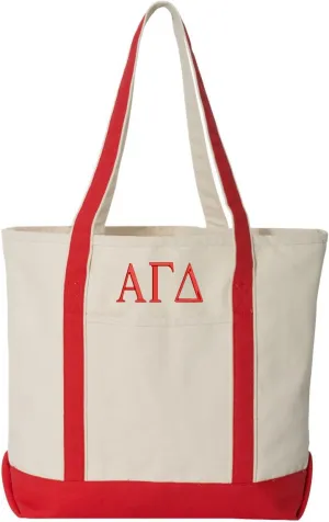 Alpha Gamma Delta Large Canvas Tote Bag