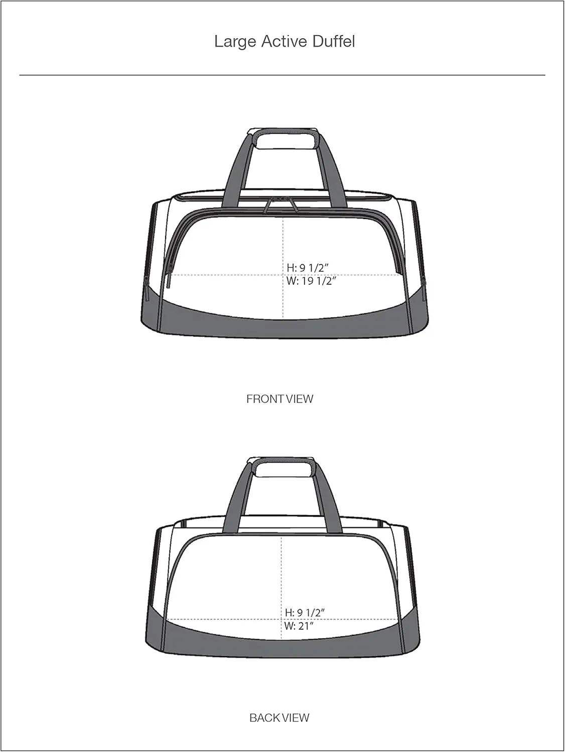Alpha Tau Omega Active Duffel - ATO Travel Bag (Medium 12"H x 26"W x 12"D, Charcoal)