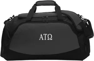 Alpha Tau Omega Active Duffel - ATO Travel Bag (Medium 12"H x 26"W x 12"D, Charcoal)