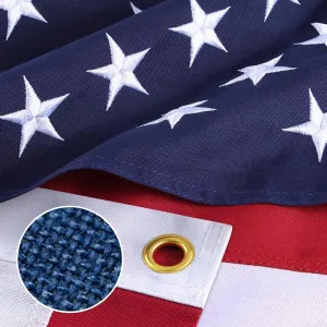 American Flags for Outside 3 x 5ft, Super Tough Spun Polyester American Flag Tear-Resistant Series, Heavy Duty with Embroidered Stars, Sewn Stripes, Brass Grommerts