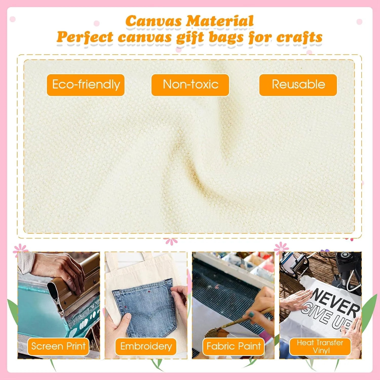 Amylove 150 Pcs Mini Tote Bag Sublimation Blank Canvas Tote Bags Reusable Grocery Luggage DIY Sack Goody for Party Even (10 x 10 Inch,Natural Color)