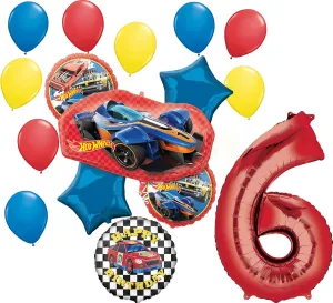 Anagram Hot Wheels Ultimate 6th Birthday Party Balloon Bouquet Decorations, BQ_4256
