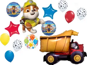 Anagram Paw Pups Rubble and Dump Truck on Patrol Birthday Party Supplies Balloon Bouquet Decorations