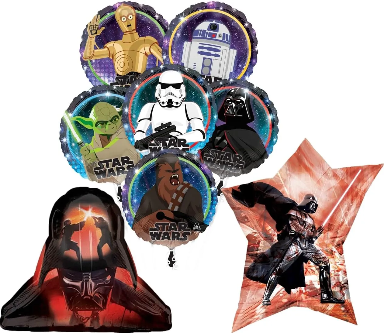 Anagram Star Wars Darth Vader Birthday Party Supplies Balloon Bouquet Decorations