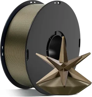 ANYCUBIC Silk Filament, Metal-Like PLA Shiny Clog-Free 3D Printer Filament Metallic PLA 1.75mm Dimensional Accuracy  /- 0.02mm, 1KG Spool (2.2 lbs), Metal Champaign