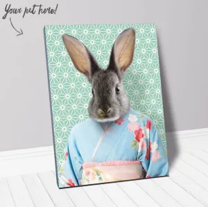 Aozora - Japanese Geisha & Kimono Inspired Custom Pet Portrait Canvas
