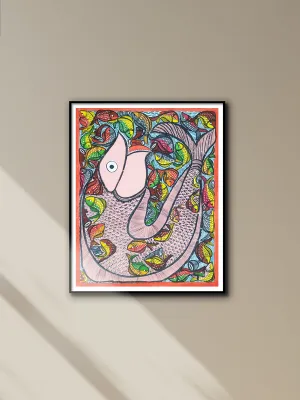 Aquatic Life in Santhal Pattachitra by Manoranjan Chitrakar