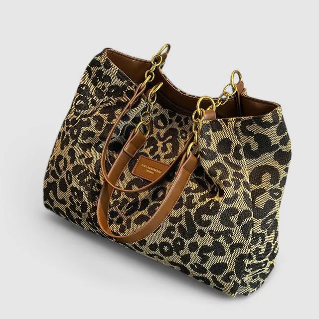 Aria | Leopard Canvas Tote