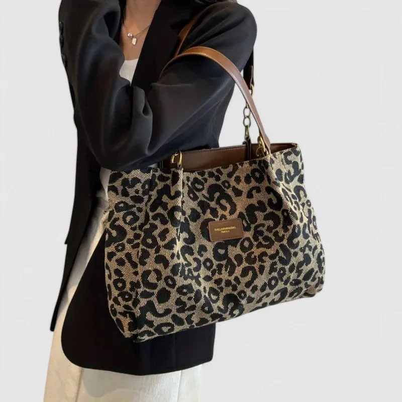 Aria | Leopard Canvas Tote