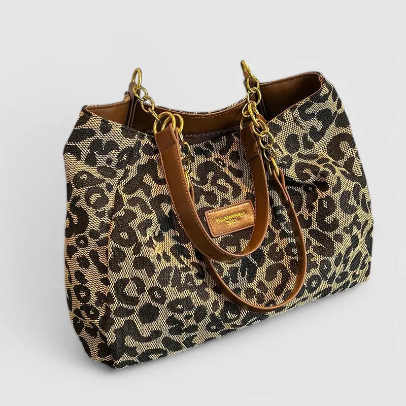 Aria | Leopard Canvas Tote