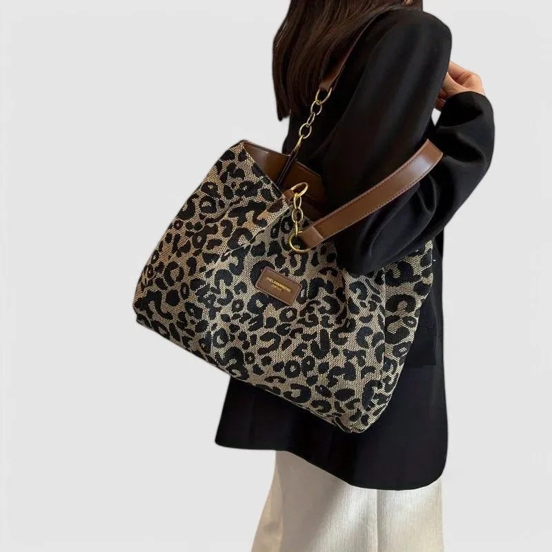 Aria | Leopard Canvas Tote