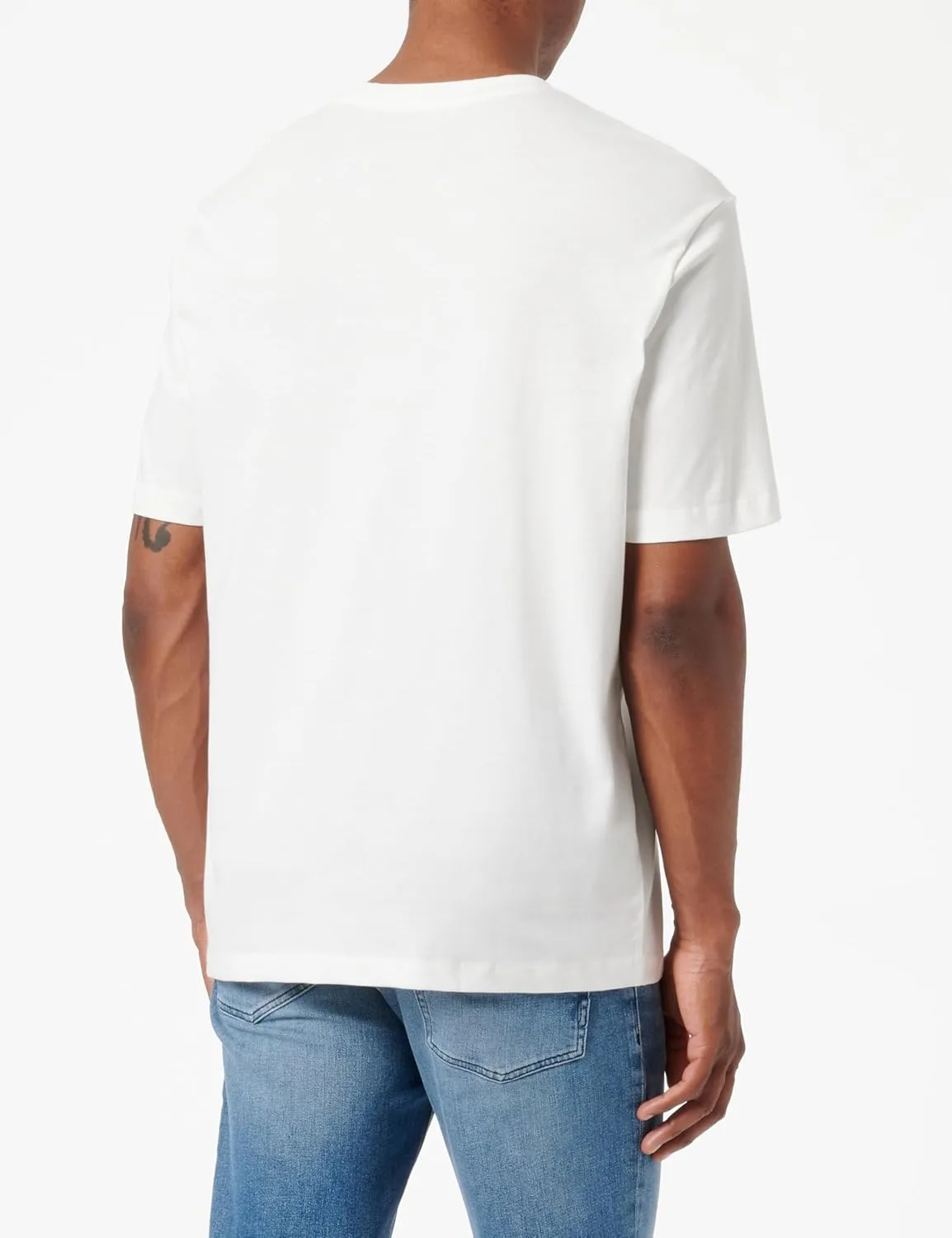 Armani Exchange Men's 1991 Milano/New York Text Creating Central Square on Regular Fit Tee