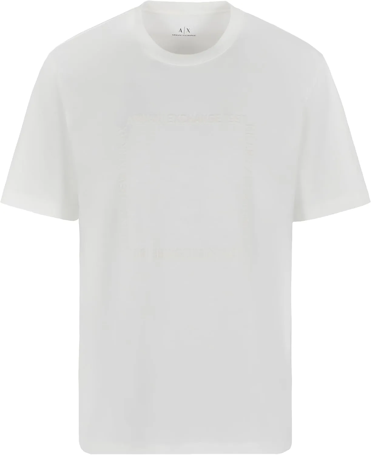 Armani Exchange Men's 1991 Milano/New York Text Creating Central Square on Regular Fit Tee