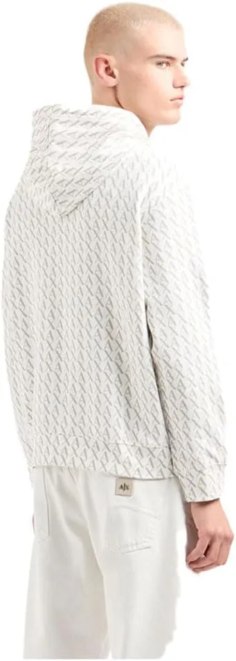Armani Exchange Men's All Over Ax Print Cotton Hooded Sweatshirt