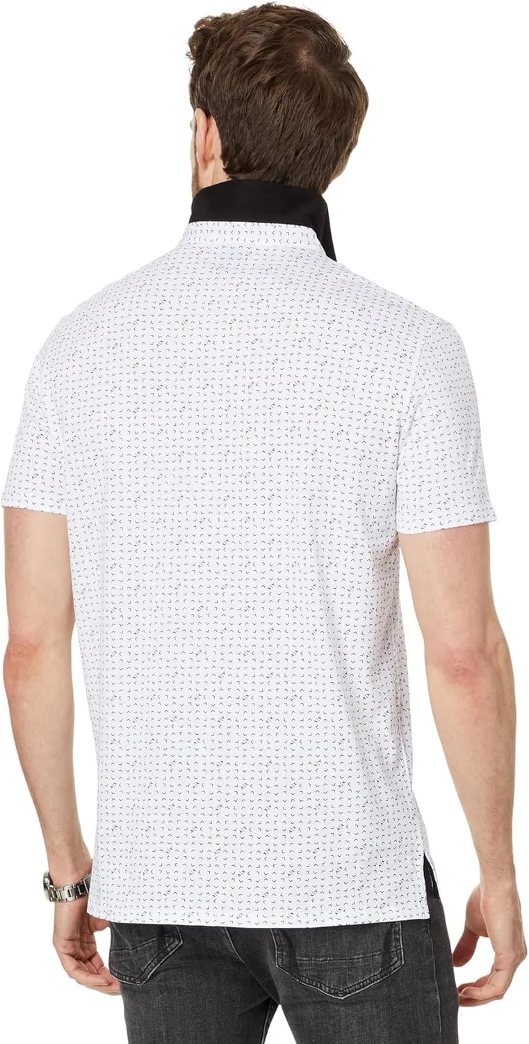 Armani Exchange Men's Regular Fit Cotton Jersey Printed Polo