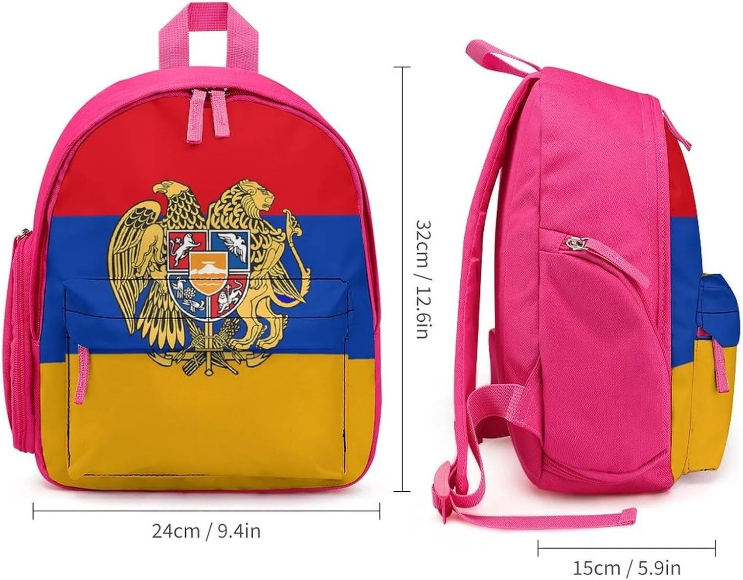 Armenian National Emblem Small Backpack Travel Daypack Casual Shoulders Bags Lightweight with Cute Pattern
