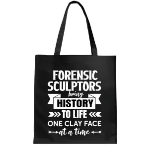 Art of Forensic Sculpting Perfect for Private Investigators Law Enforcement and Cyber Security Professionals Navy Black Multicolor Canvas Tote Bag