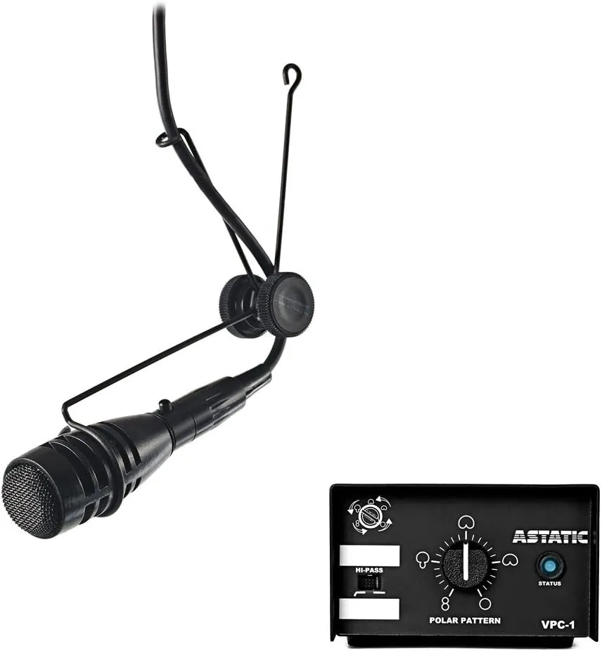 Astatic 1600VP Mini Condenser Hanging Choir Mic with Variable Polar Pattern - Equitek Studio Capsule for Extended Frequency Response
