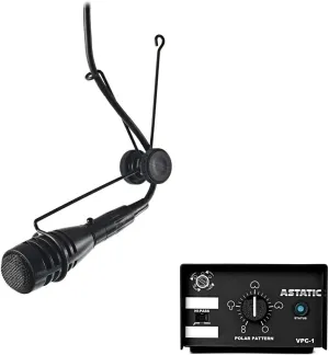 Astatic 1600VP Mini Condenser Hanging Choir Mic with Variable Polar Pattern - Equitek Studio Capsule for Extended Frequency Response